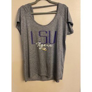 Rivalry Threads 91 LSU Tigers Top Size L  Ladies 2 Strap Back Detail Gray Shirt